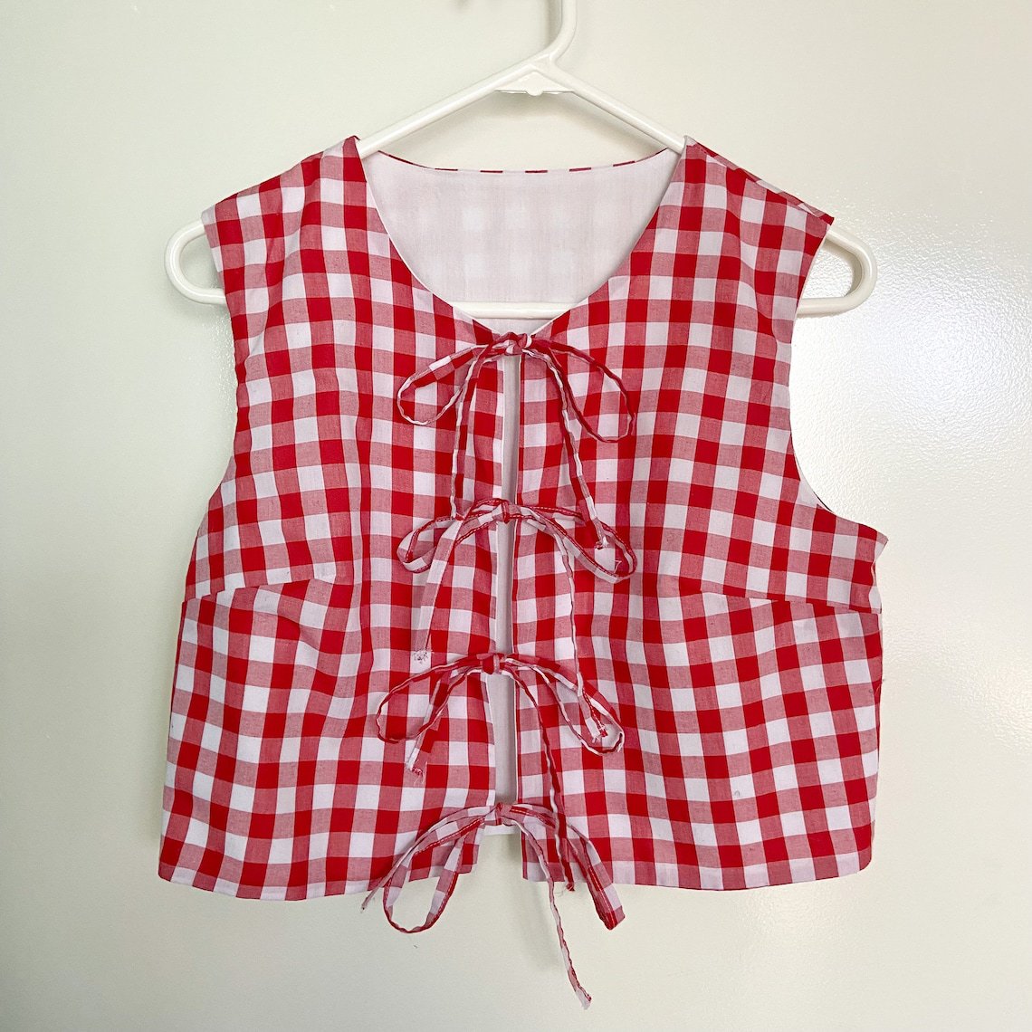 Women's Gingham Lace-up Vest berg-feldt