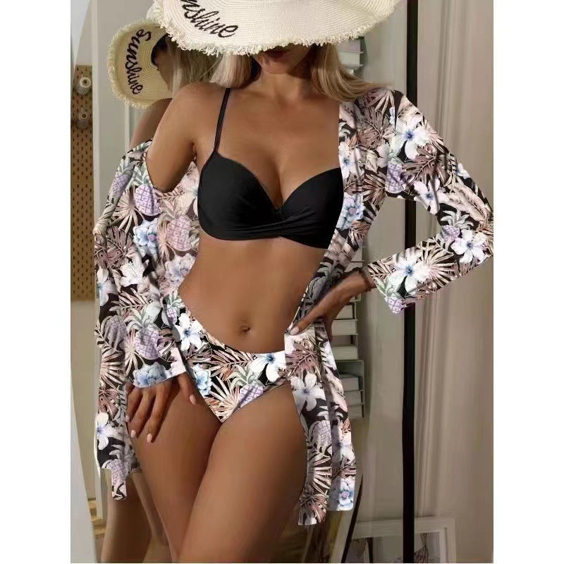 Berg-Feldt Maillot de Bain Kimono à motif tropical pour femme