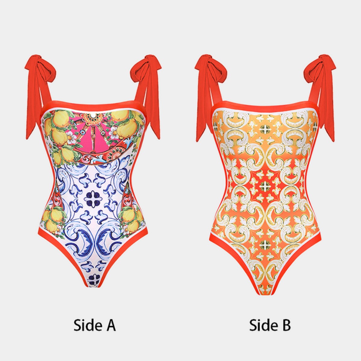 Badeanzug für Damen mit verstellbaren Trägern und beidseitigem Design von berg-feldt