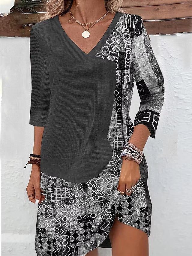 Women's Decorative Panel V-Neck Dress berg-feldt