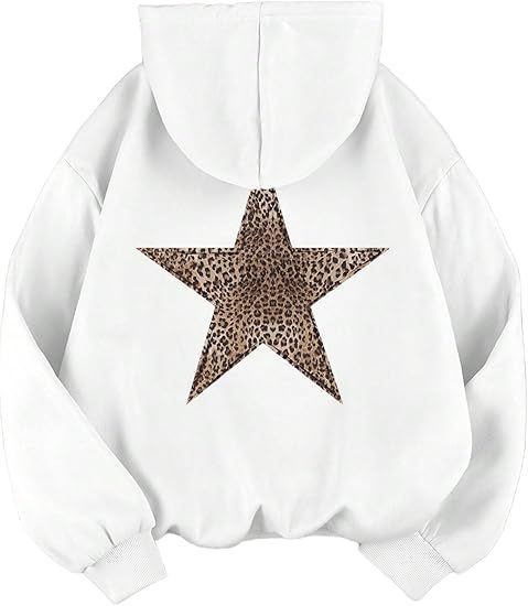 Hoodie décontracté femme à imprimé léopard sur Star Berg-Feldt