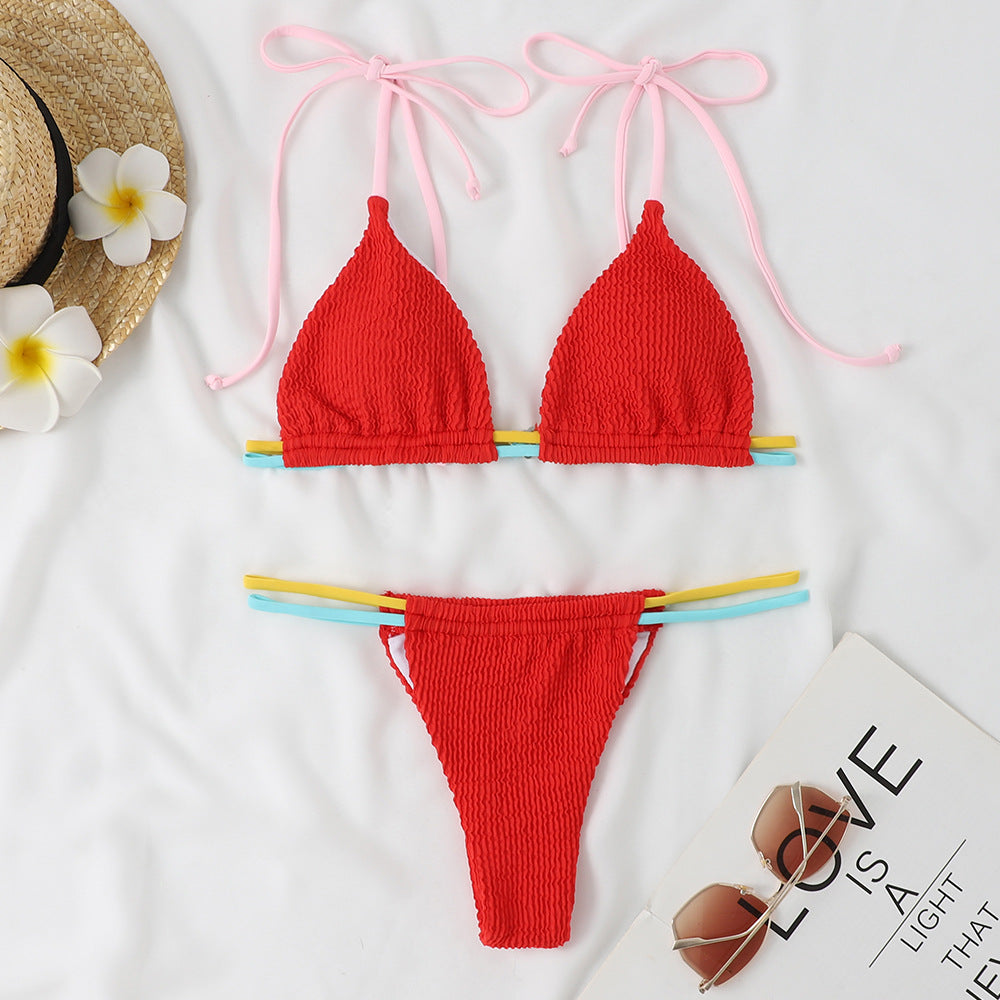Maillot de Bain Triangle Femme Berg-Feldt avec Rayures Colorées