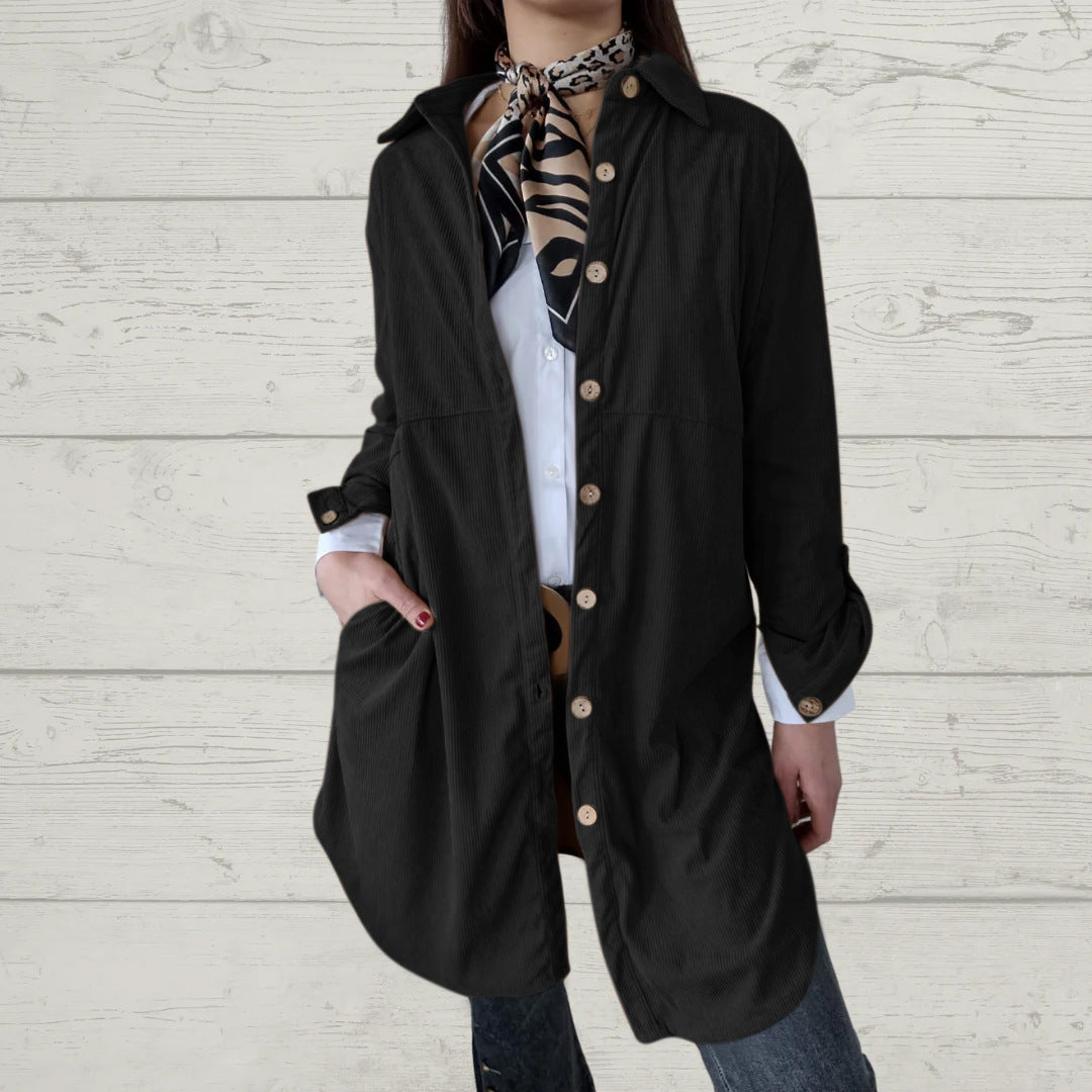 Women's Corduroy Button-Up Shirt Jacket by berg-feldt