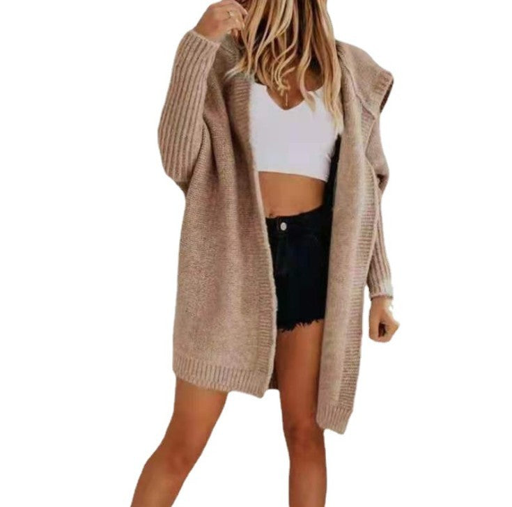 Damen Strickjacke tendance à capuche et manches ouvertes Berg-Feldt