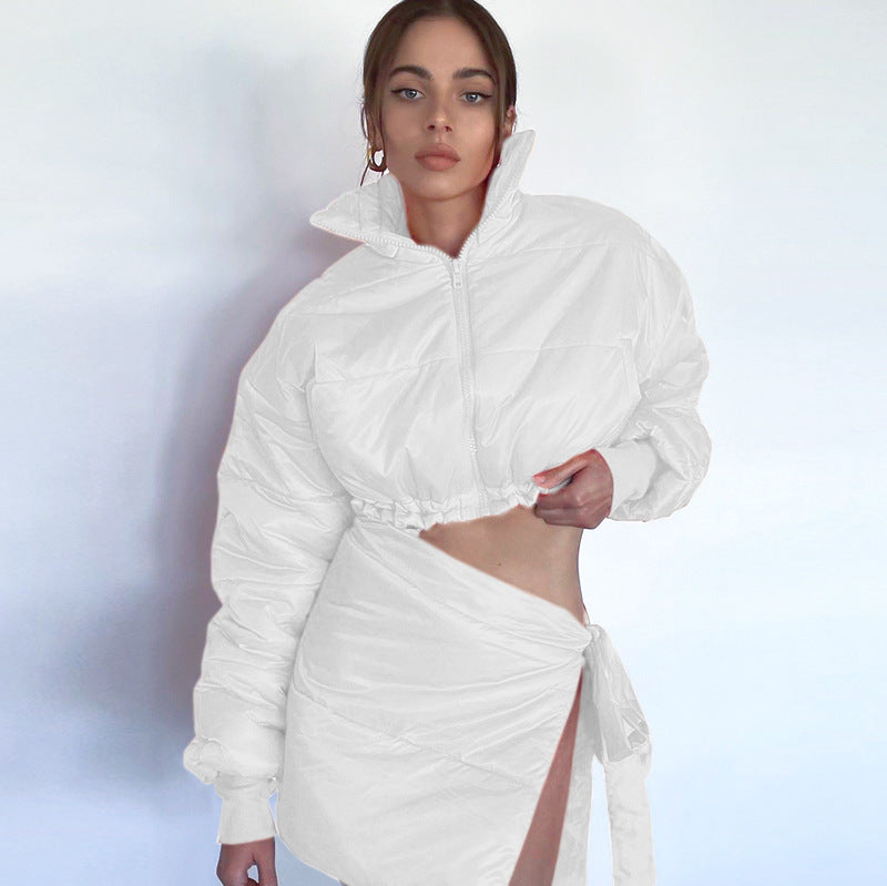 Asymmetrische, kurze Damen-Steppjacke von berg-feldt