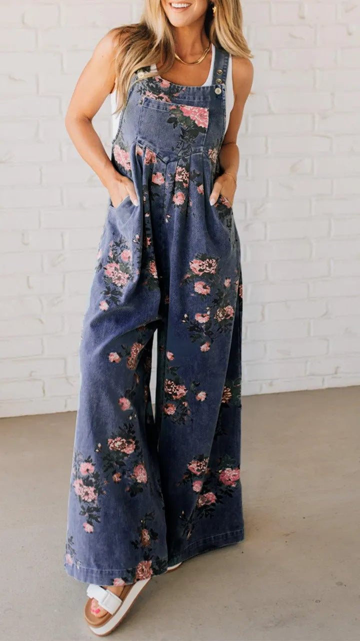 Weite Damenhose aus Baumwolle mit Blumenmuster von berg-feldt