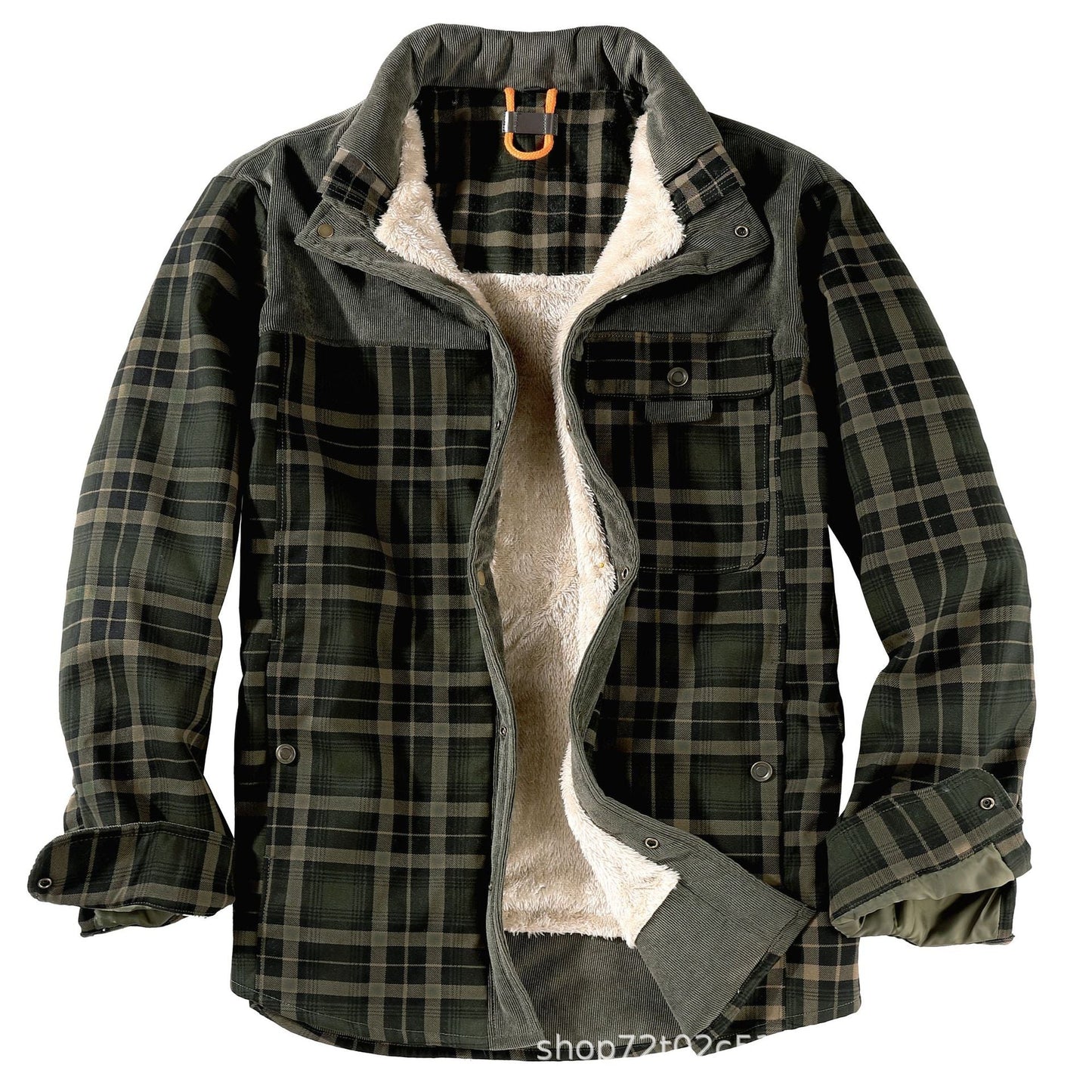 Veste à carreaux doublée pour hommes avec couche intérieure en polaire peluche et poches pratiques Berg-Feldt