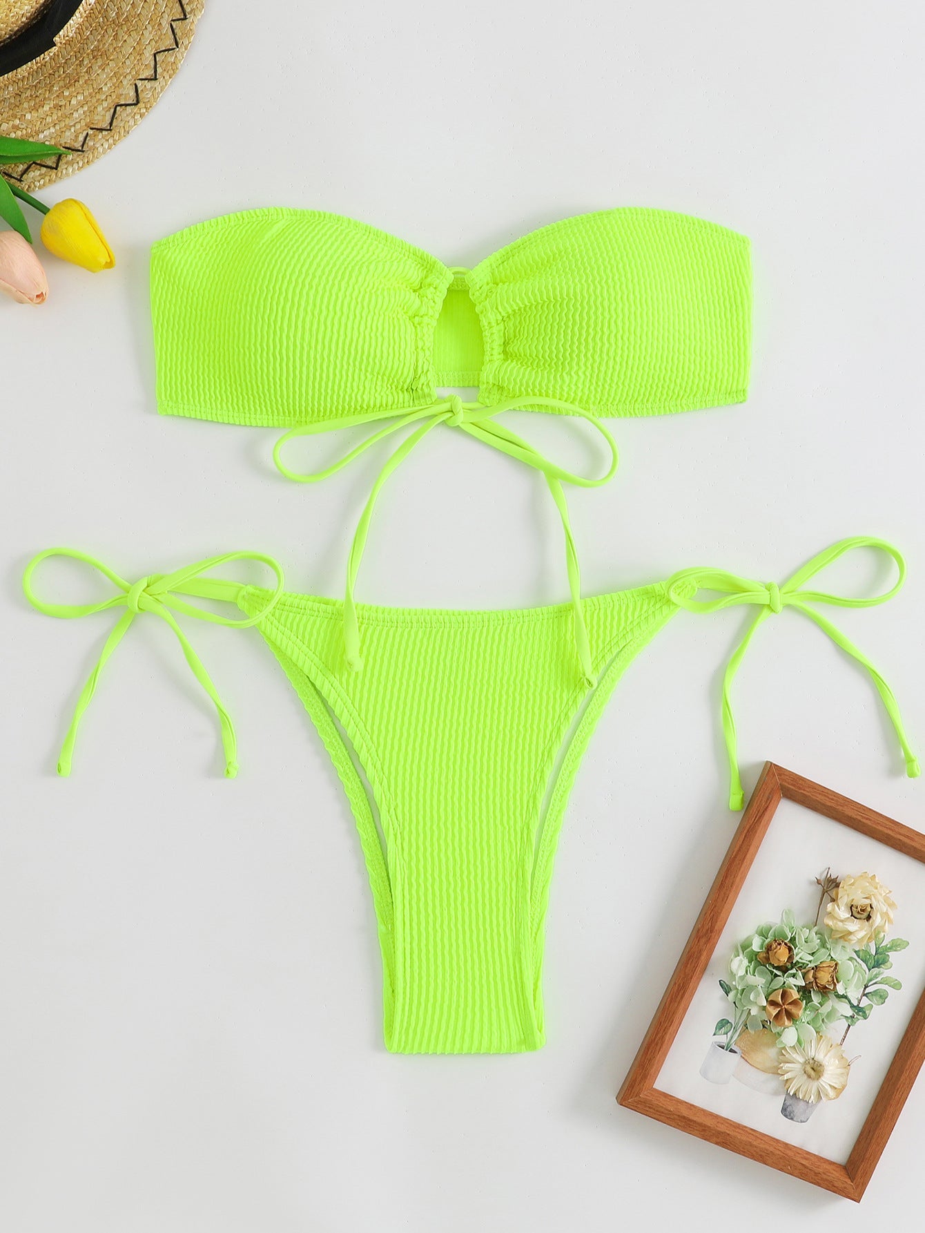 Ensemble bikini côtelé sans bretelles Berg-Feldt pour femme