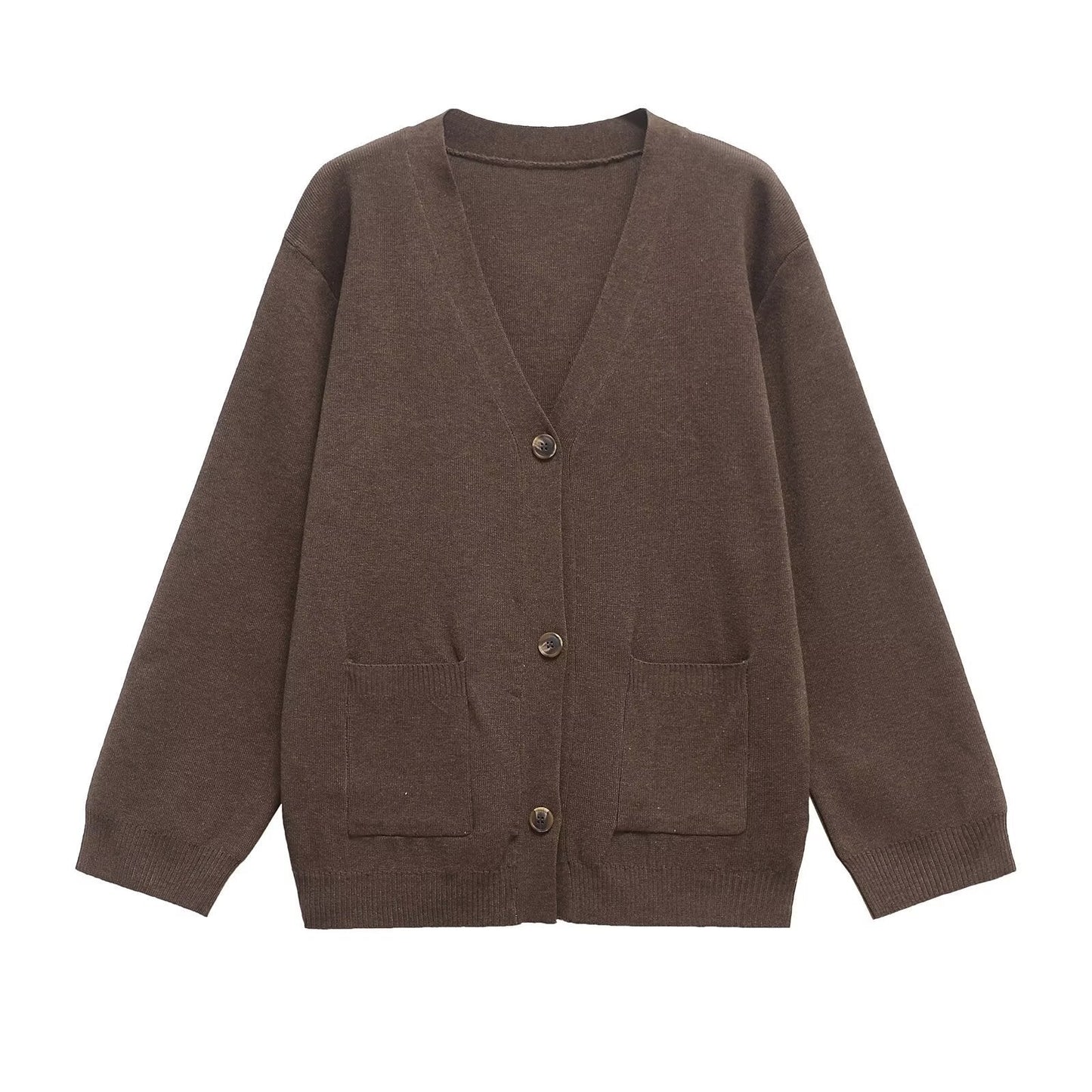 Strickcardigan für Damen mit V-Ausschnitt und Taschen von berg-feldt
