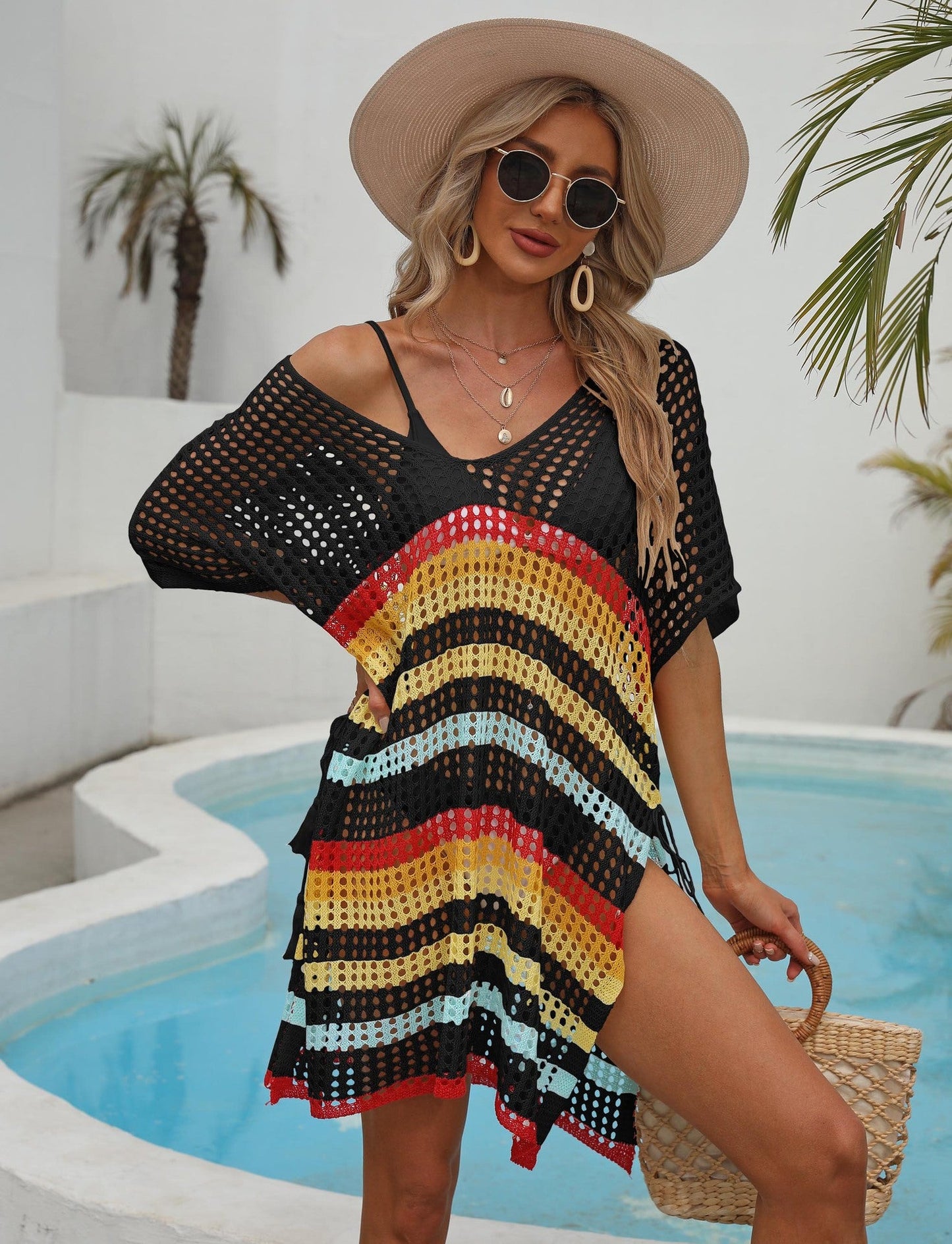 Women's Statement Crochet Throw berg-feldt