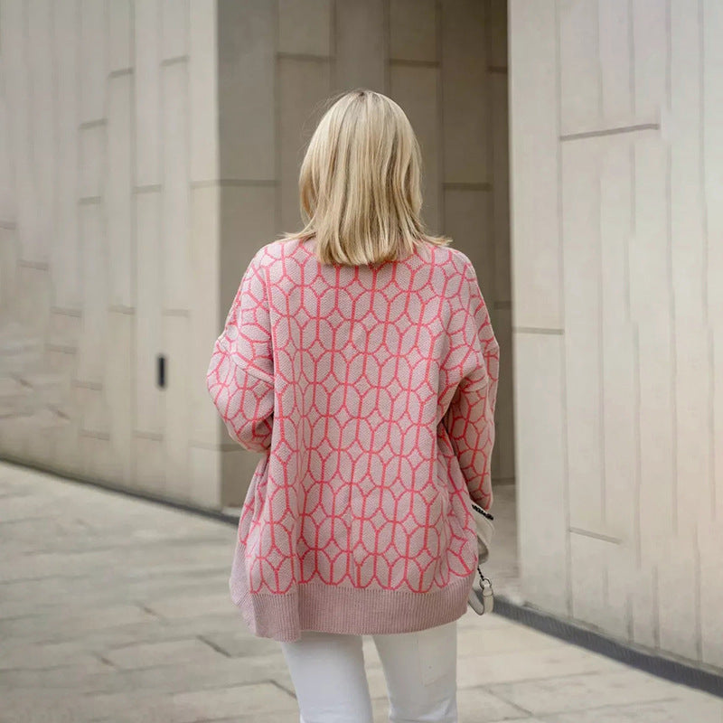 Berg-Feldt Gilet en maille à motif géométrique pour femme