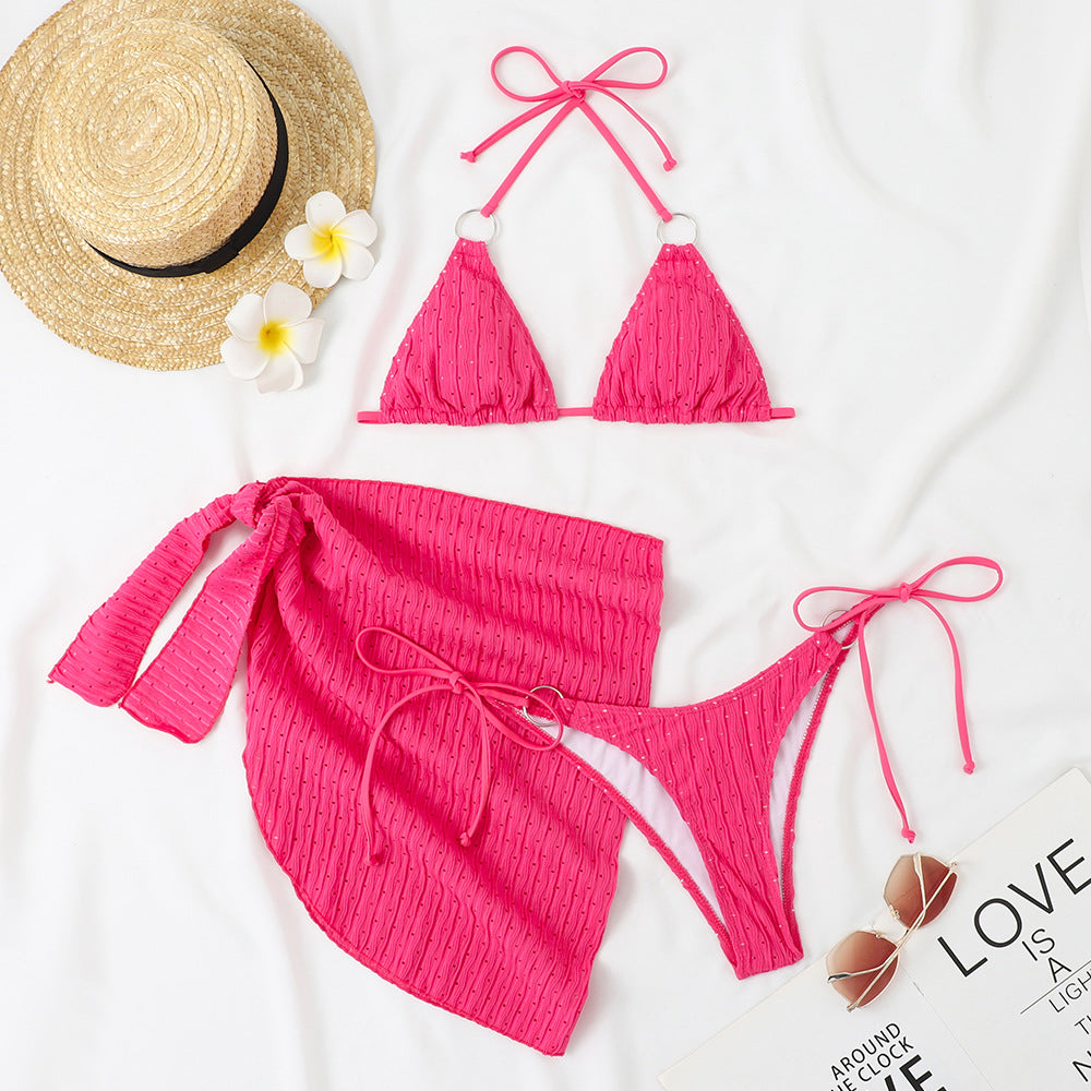 Wickelrock-Bikini-Set mit Rippstruktur von berg-feldt für Damen