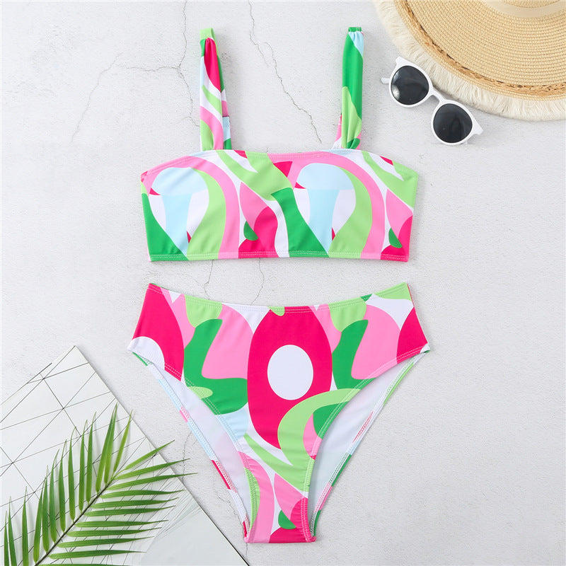 Ensemble de bikini taille haute imprimé pour femme, marque Berg-Feld