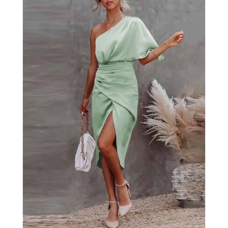 Asymmetrical Satin Midi Dress by berg-feldt for Women