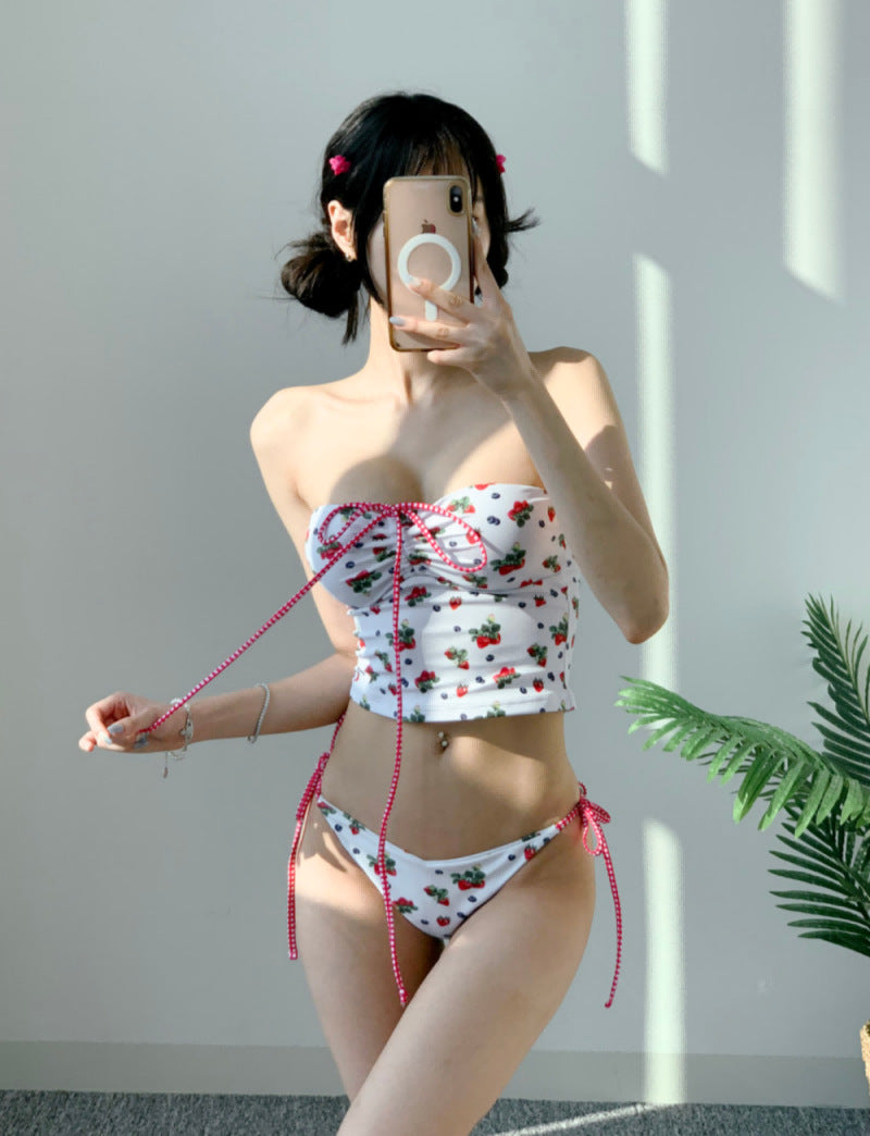 Women's Cherry Print Bandeau Bikini Set berg-feldt