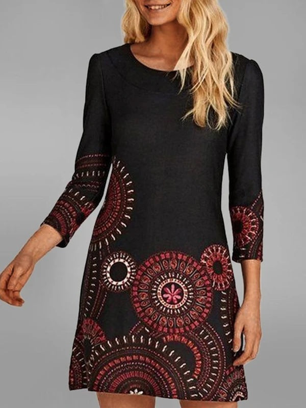 A-Linie Damenkleid mit aufwendiger geometrischer Stickerei von berg-feldt