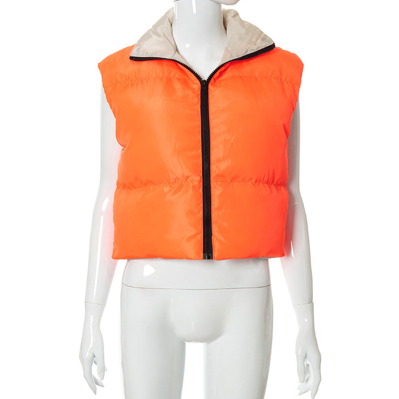 Women's Color-Block Utility Puffer Vest by berg-feldt