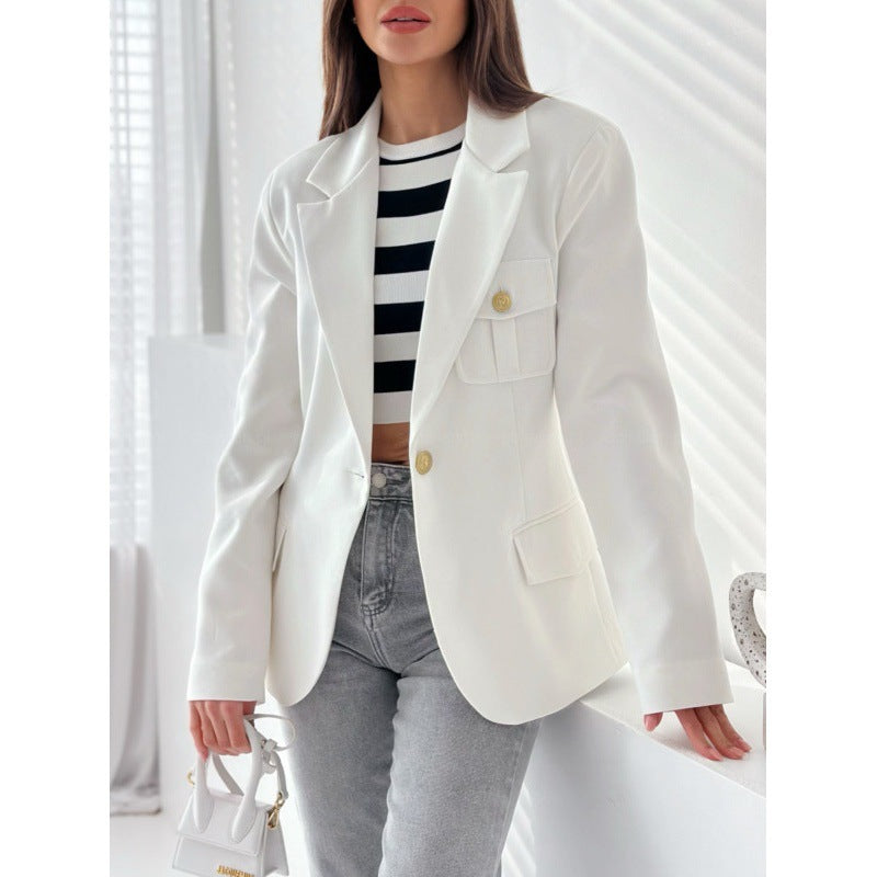 Damen Blazer ajusté croisé classique avec détail de poche Berg-Feldt