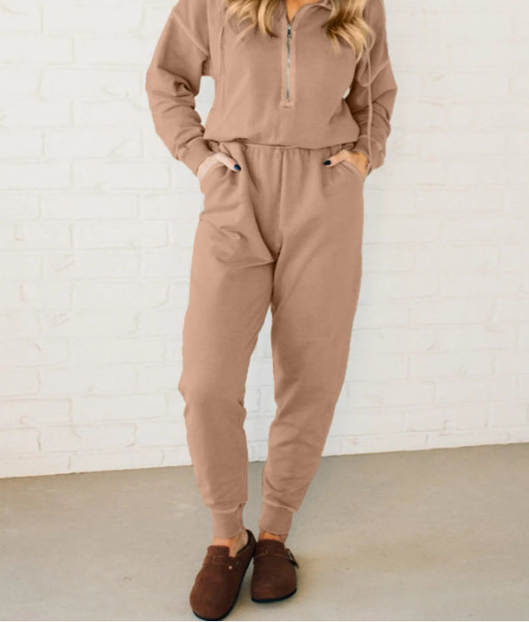 Bequemer Damen Jumpsuit mit kurzem Reißverschluss und elastischem Bund von berg-feldt