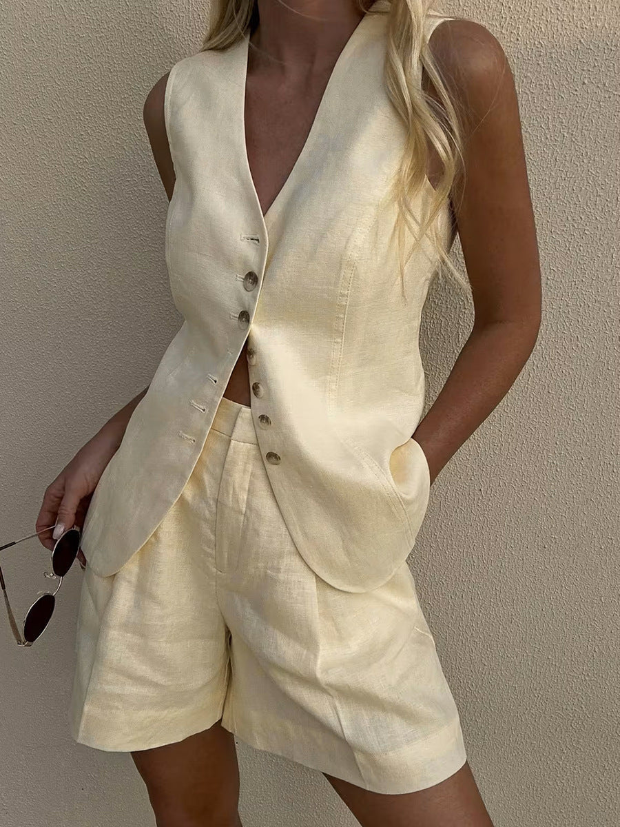 Women's Tailored Linen Blazer and Shorts Set by berg-feldt