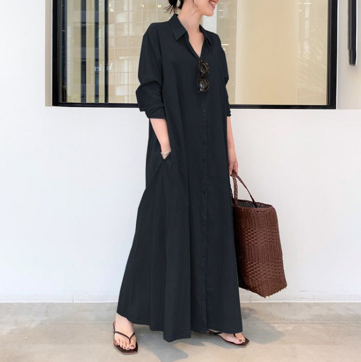 Robe chemise longue pour femme avec poches de berg-feldt