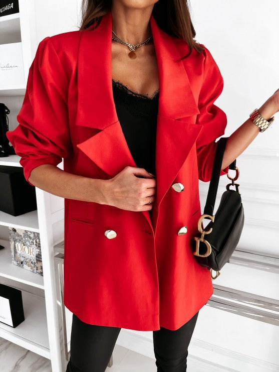 Blazer oversize femme élégant à manches structurées et double boutonnage de berg-feldt