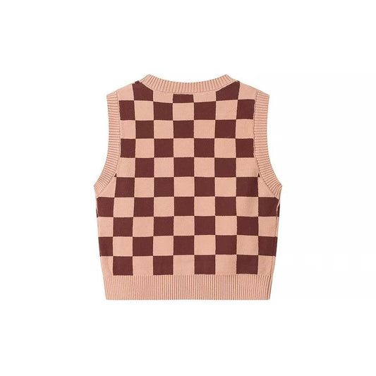 Women's Checked Knit Crop Set by Berg-Feldt
 - berg-feldt