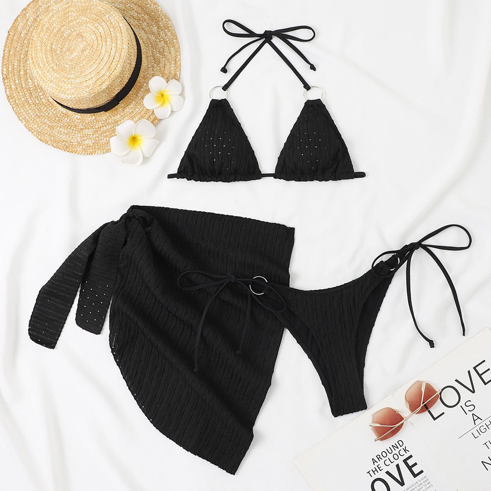 Wickelrock-Bikini-Set mit Rippstruktur von berg-feldt für Damen