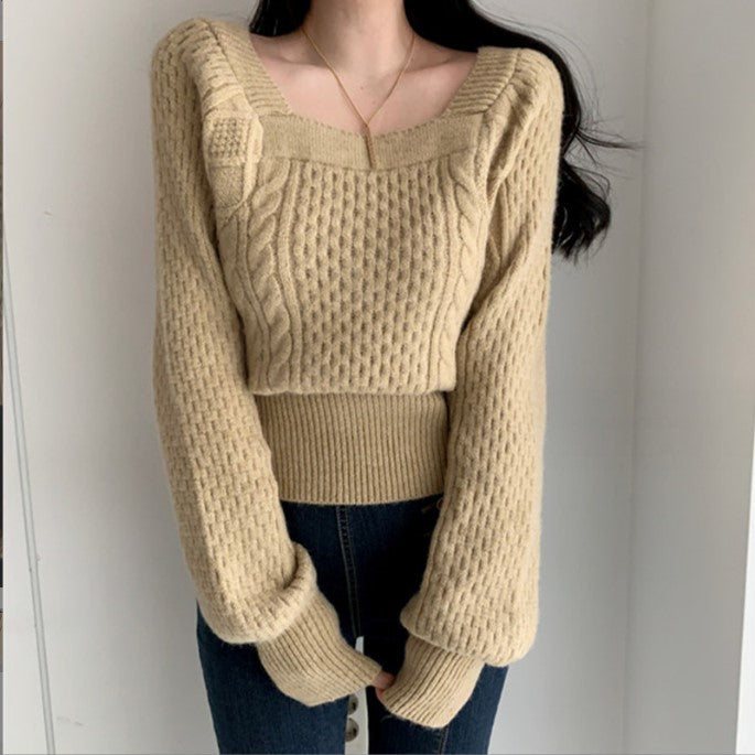 Pull en grosse maille pour femme avec détails torsadés modernes et encolure carrée Berg-Feldt