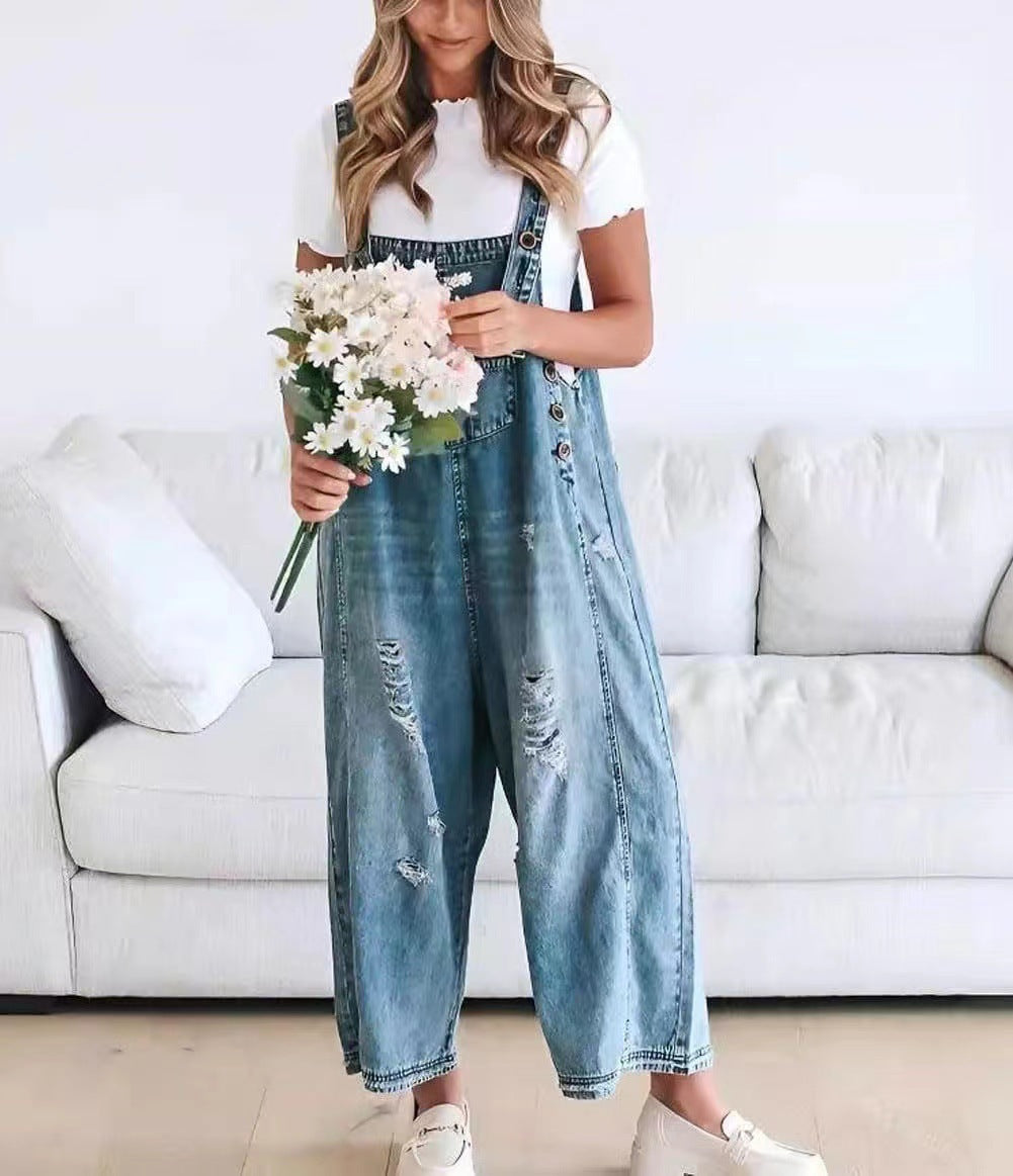 Women's Relaxed-Fit Denim Overalls berg-feldt