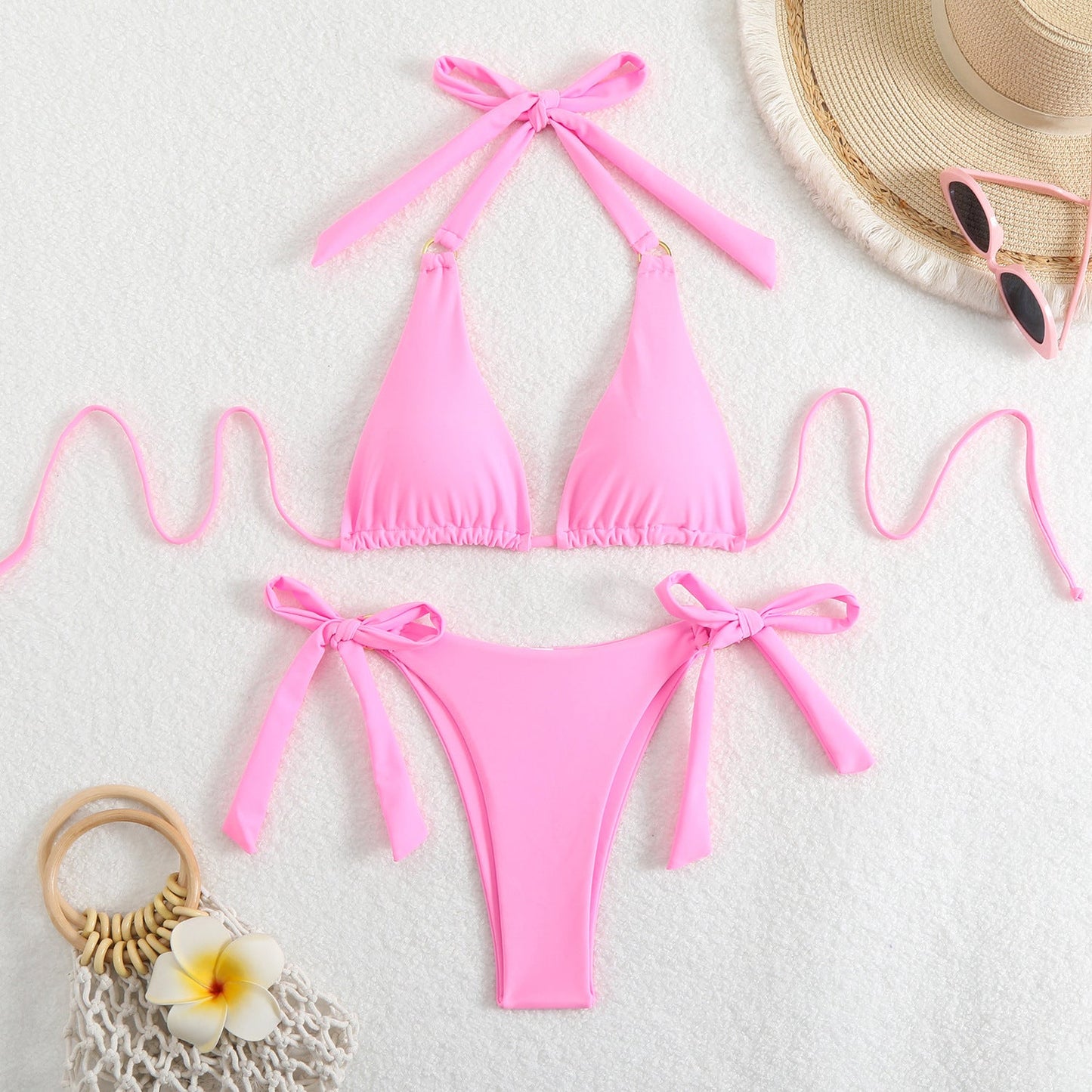 Wendebarer Dreieck-Bikini mit Bindebändern, Damen