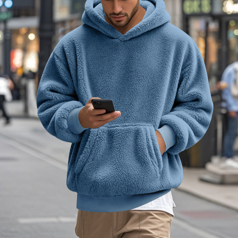 Sweat à capuche polaire oversize pour homme avec poche kangourou et coupe confortable Berg-Feldt