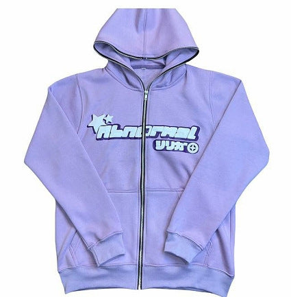 Herren Hoodie mit Berg-Feld-Druck und Reißverschluss für die Freizeit