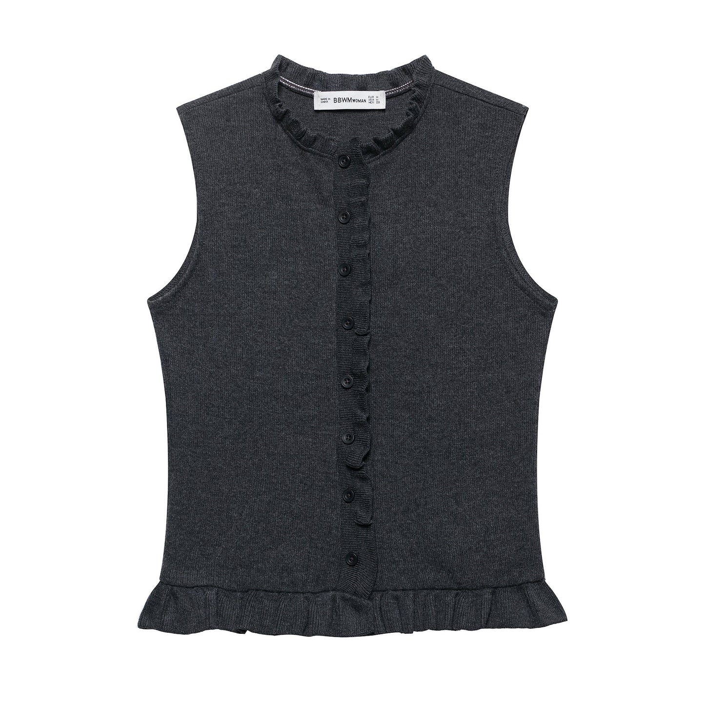 Women's Ruffled Button-Up Sleeveless Top berg-feldt