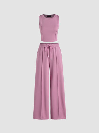 Bequemer Damen-Loungewear-Set mit weitem Bein und ärmellosem Oberteil von berg-feldt