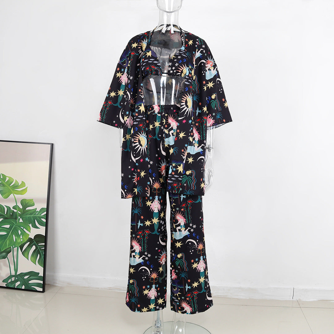 Bequemer Damen Schlafanzug mit grafischem Muster von berg-feldt