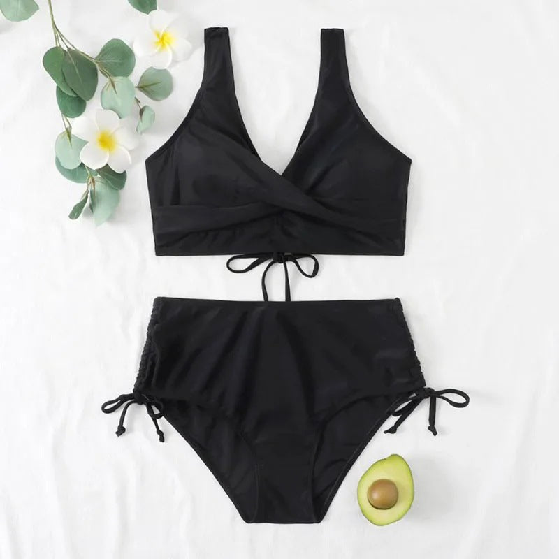 Maillot de bain bikini taille haute froncé pour femme berg-feldt