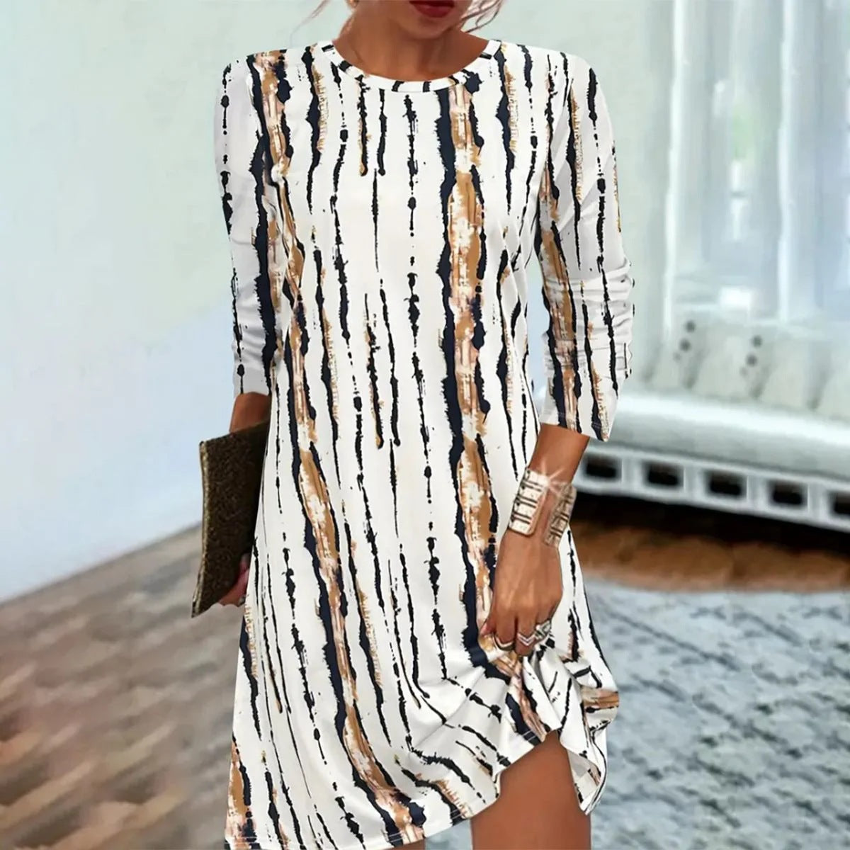 Artistic Print Shift Dress by Berg-Feldt for Women