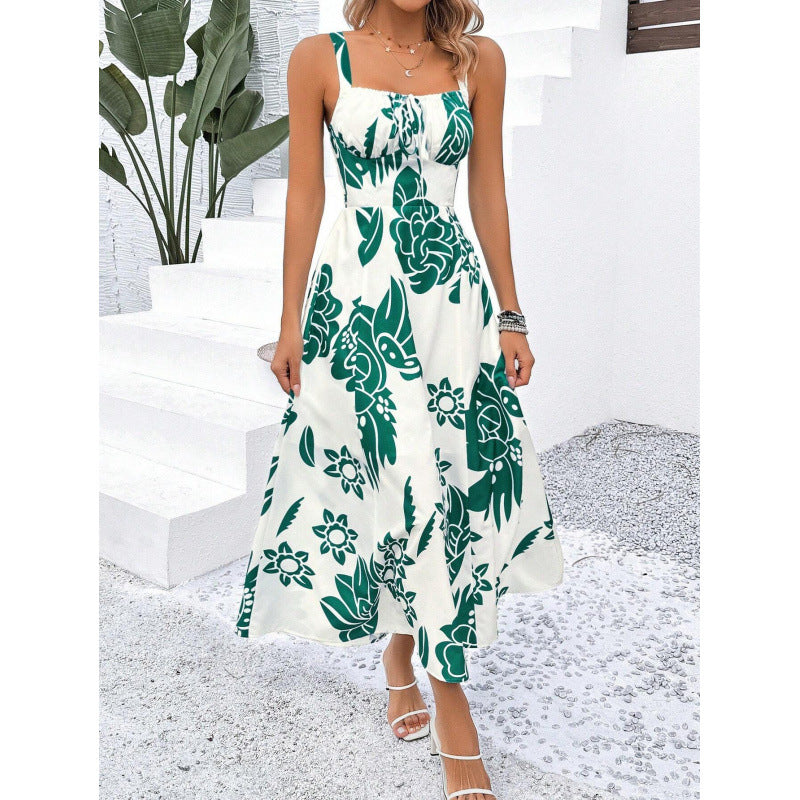A-Linien Damen-Midikleid mit Blumenmuster und verstellbaren Trägern von berg-feldt