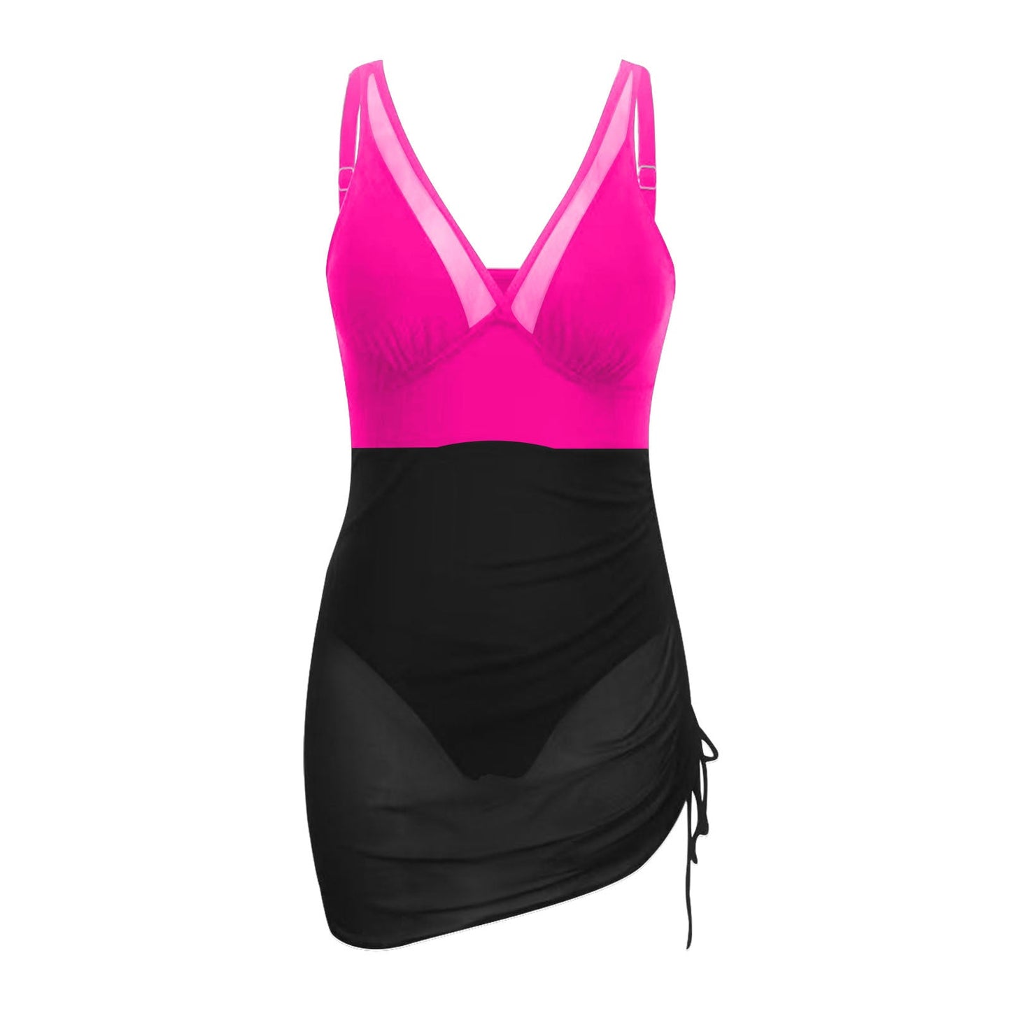 Wickelbadekleid für Damen mit transparenten Details und verstellbaren Trägern von berg-feldt