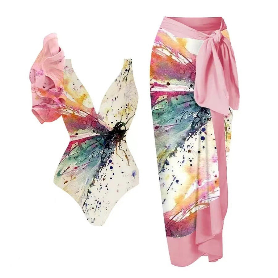 Women's Wrap Style Beach Swimsuit with Matching Cover-Up by berg-feldt