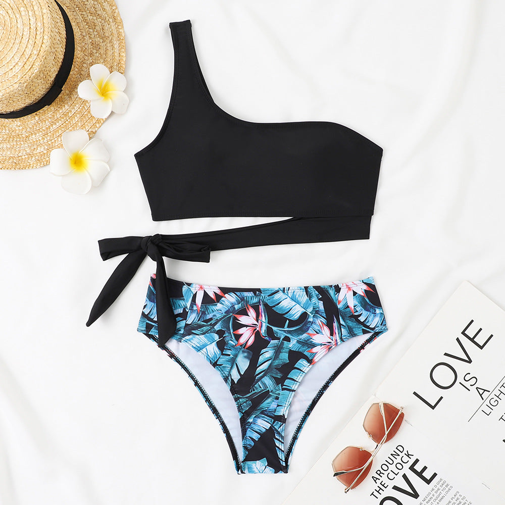 Asymmetrischer Damen-Bikini, Ein-Schulter-Design, berg-feldt 1750839435