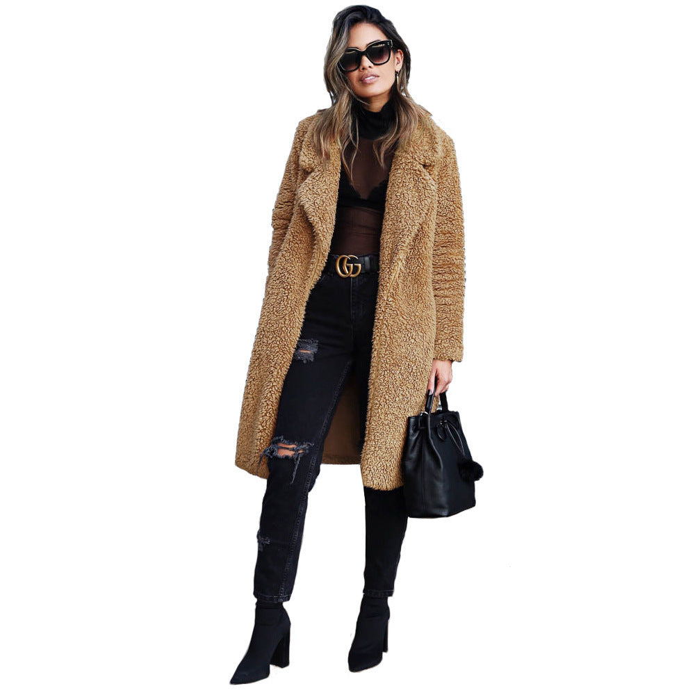 Manteau doudou pour femme avec revers élégant et poches pratiques Berg-Feldt