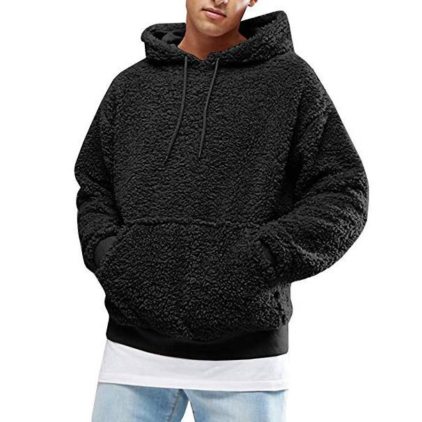 Herren Hoodie décontracté en polaire teddy avec poches kangourou pratiques et cordon de serrage réglable Berg-Feldt