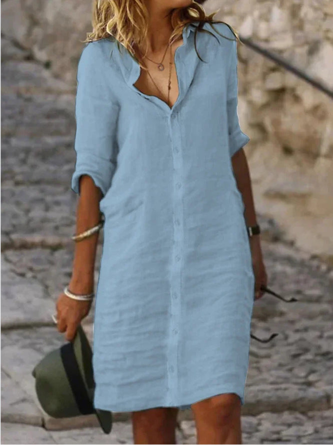 Baumwoll-Hemdblusenkleid für Damen von berg-feldt