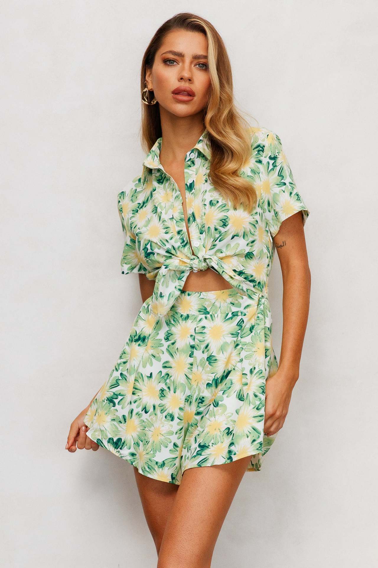 Women's Floral Print Cutout Jumpsuit Set by berg-feldt