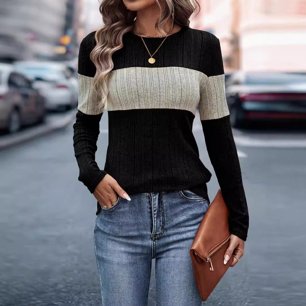 Modischer Damen-Strickpullover mit Farbblock-Design von Berg-Feldt