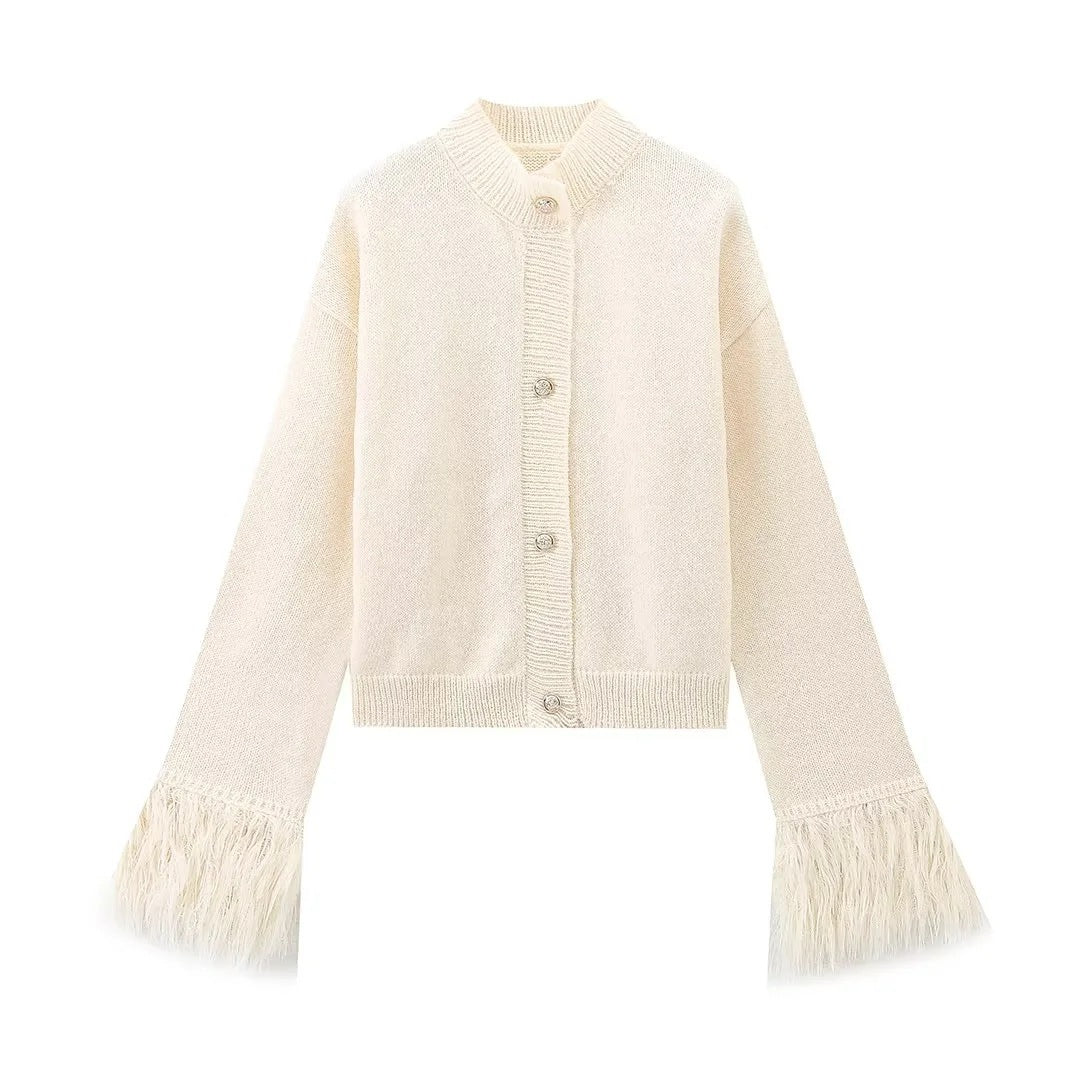 Cardigan décontracté pour femme, avec franges décoratives et boutons de qualité supérieure Berg-Feldt