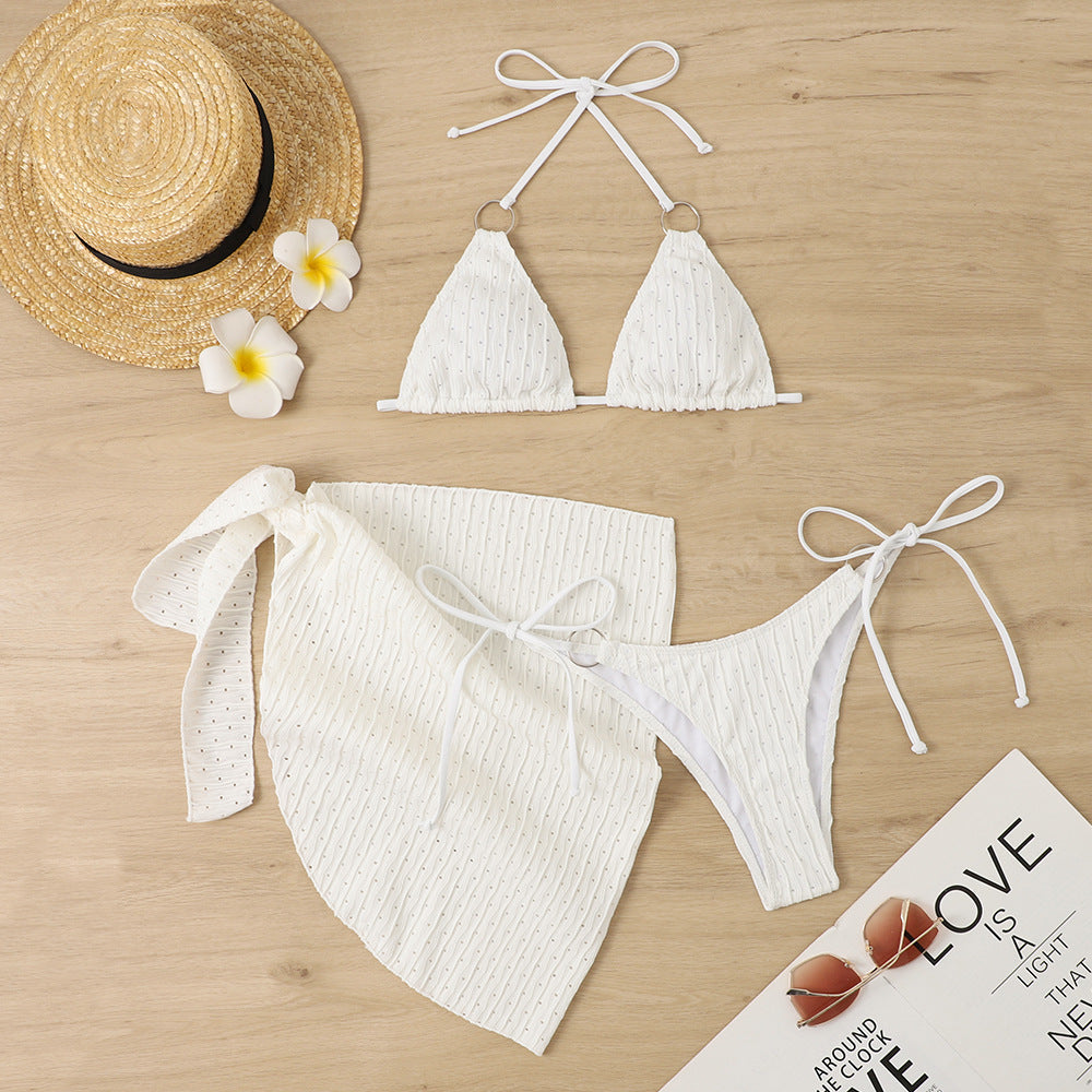 Wickelrock-Bikini-Set mit Rippstruktur von berg-feldt für Damen