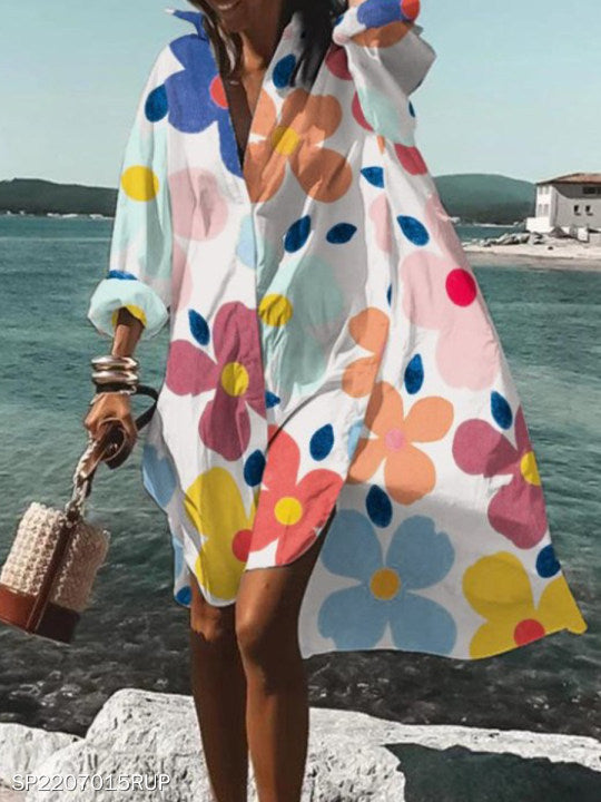 Robe chemise oversize Berg-Feldt pour femme à motif géométrique abstrait